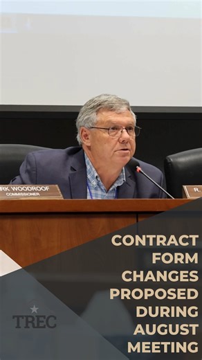 1.8K views · 15 reactions | During TREC's third meeting of the year, it proposed several form changes. Now we collect public comments.  Review the changes and submit feedback here: https://www.trec.texas.gov/article/proposed-contract-form-changes-broker-succession-rule-adopted-during-august-2024-trec | Texas Real Estate Commission | Facebook