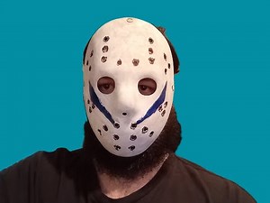 Rehauling a Rubies Jason Hockey to look like Roy Burns Mask from Friday the 13th Part 5 - DIY