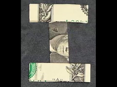 Fold Origami Dollar Bill Alphabet Letter I