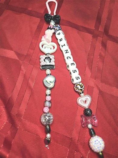 Bag Charm Keychain PRINCESS in Pink, Black, Pearl, and White Bcprincess05 - Etsy