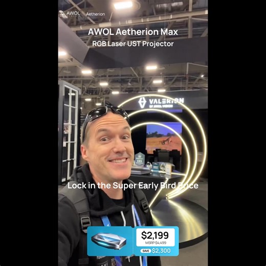⚡ 2026 UST Projector Game-Changer 💫 Experience next-level home cinema with AWOL Aetherion: ✅ World’s 1st VRR UST: Smooth, Tear-Free Gaming ✅ PixelLock™ Technology: Edge-to-Edge Sharpness ✅ Industry-1st DLC Lens: Cinema-Grade Glass Optics ✅ Anti-Rainbow Tech: Pure Color & Eye Comfort ✅ Save $2300, 51% Off ✅ 2-Year Hassle-Free Warranty | AWOL Vision