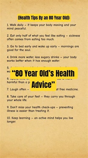 Health Tips by an 80-Year-Old | Simple Habits for a Long & Healthy Life #HealthTips #HealthyLife