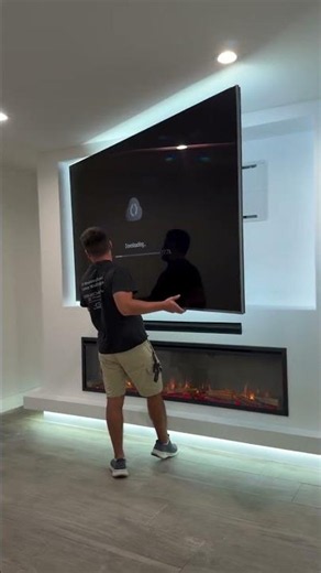 Floating media wall. #tvmountla #customtvwall #floatingwall #ledlights