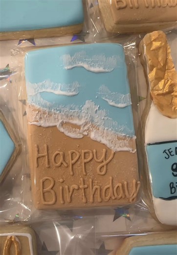 Birthday beach cookies