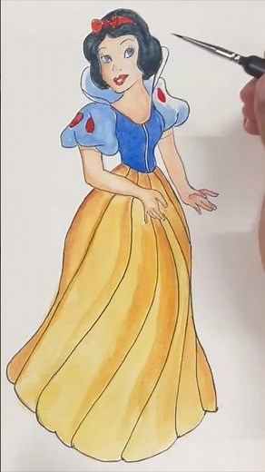 How to Draw Snow White Step by Step | Easy Drawing for Beginners #shorts