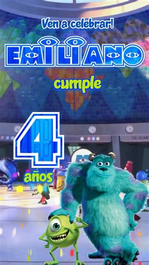 Invitación animada de Monsters Inc para Fiestas Infantiles - ¡Te Encantará! #cumpleañosinfantil