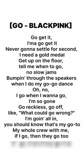 bp go lyrics... blink stream goooo