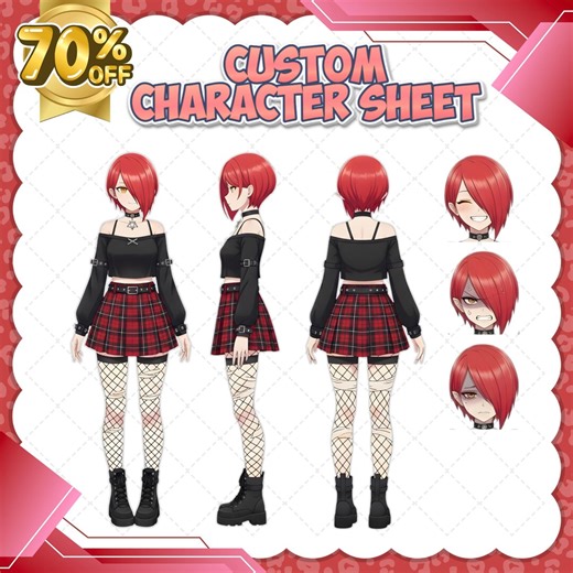 Vtuber Reference Sheet Custom Anime Character Blueprint for Content Creator Branding Asset Commission Professional Sheet Design - Etsy Australia