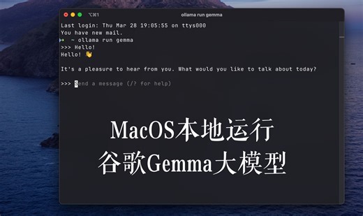 🧑‍💻 MacOS流畅运行Gemma | Ollama本地大模型部署教程