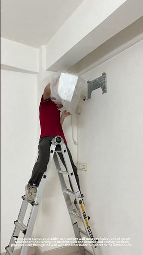 Install the wall-mounted indoor unit of an air conditioner.