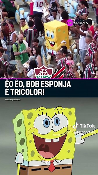ADMITA: POR ESSA VOCÊ NÃO ESPERAVA! 😂😂😂 O Bob Esponja saiu da Fenda do Biquíni e brotou no Maracanã pra torcer pelo Fluminense! #FutebolBrasileiro #Brasileirão #TikTokEsportes #Futebol #Fluminense