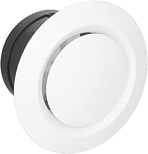 Air Vent Cover Ceiling Diffuser ABS Adjustable Wall Mounted Round Soffit for Bathroom Indoor White (4 Inch)