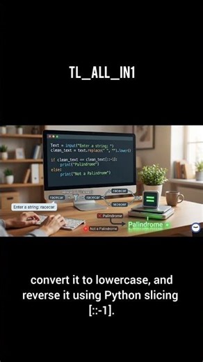 Python Palindrome Program in 15 Seconds 🔥 | Easy Python Coding Trick