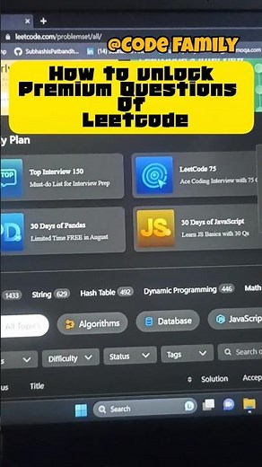 how to access the premium questions for free in leet code
