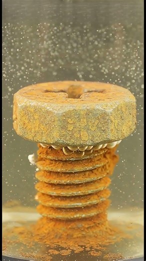 Acid Cleaning a Rusted Machine Screw #acidcleaning #rustremoval #satisfyingvideo #MachineScrew