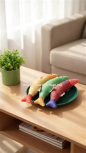 Realistic Fish Plush Toy for Cats, Cute Sound Emitting Chew Toy, Interactive Teeth Grinding Toy for Kittens, Indoor & Outdoor Use, Colorful #toptoyplushseason #catmusthaves #interactivedogtoy #furnitureforcats #petsgifts #petsmusthaves #giftforcatlover #petproduct #jellycattoys #cattoyrecommendations