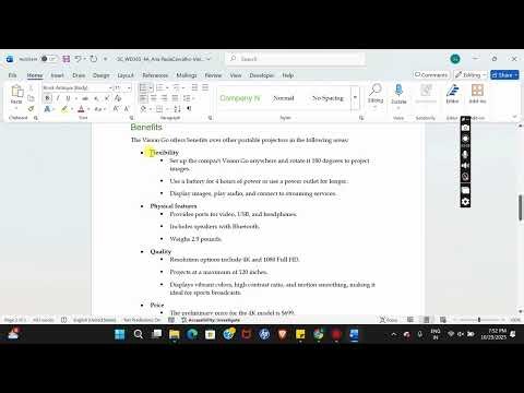 Shelly Cashman Word 365 | Module 4: SAM Project A Vision Technology