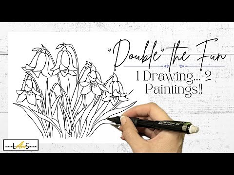 WAIT WHAT?! ONE Drawing...TWO Paintings?! Double the Fun Part 1: How to Draw Bluebells Step-by-Step!
