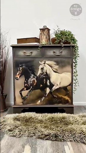 Decoupage Fiber Transforms Furniture Easily-See This Moody Makeover Using Redesign!