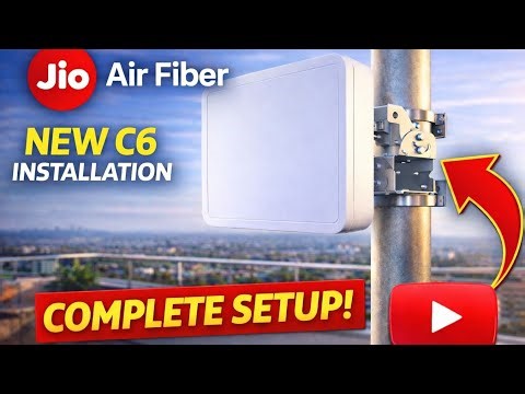 Jio AirFiber C6 Installation | Complete Terrace Mount Setup | Wrong Installation 50% Speed खत्म ! 😱