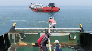 One Day Inside Tugboat Pulling Giant Barge