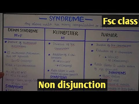 Non disjunction | Explain Down, Klinefelter and turner syndromes Class 12 Biology