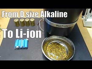 PetSafe automatic pet (dog/cat) feeder battery hack: from D size Alkaline to Li-ion