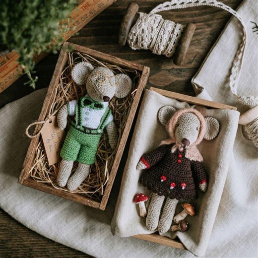 Crochet Mouse Pattern PDF With Clothes | Amigurumi Mouse 6.7 Inches - Etsy Australia