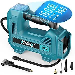 Amazon.com: Cordless Tire Inflator Air Compressor for Makita 18V Battery, Portable Handheld Air Pump with digital Tire Pressure Gauge and LED Light for Cars, SUVs, Motorcycles (Battery Not Included) (160psi) : Automotive