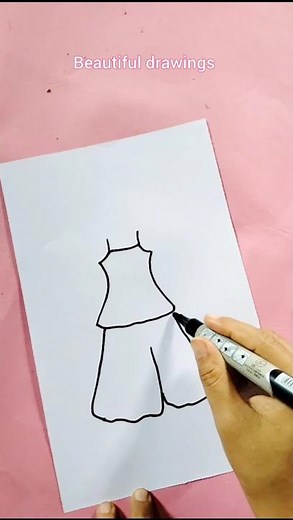 Pretty dress drawing ideas 😍 #easydrawing #dressdesign #howtodraw #art #easylearning #shorts