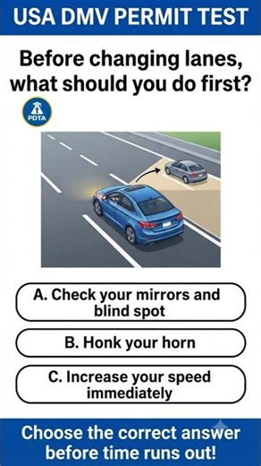 DMV Permit Test | Safe Lane Changes Practice Test #dmv