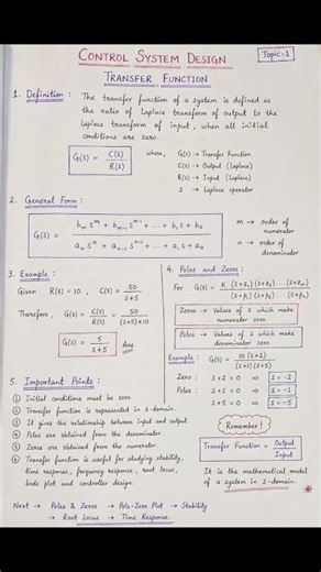 Control System Design | Transfer Function ⚡ | Lecture 1 #shorts #ControlSystem #TransferFunction