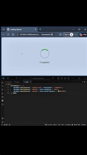 Loading Spinner using HTML CSS and JavaScript. #coding #animation #webdesign #codeflow
