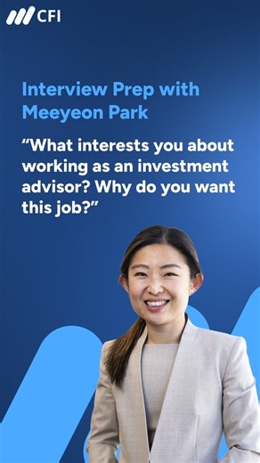 🚀 Exciting News Alert! Our latest installment in the CFI Interview Prep Series has just dropped! 🎥 This week, we're delving deep into the realm of financial planning and wealth management. Dive into the mind of a potential employer as we tackle the question: "What interests you about working as an investment advisor? And why do you want this job?" Don't miss out on this golden opportunity to boost your interview skills and land that dream job in finance! Check out the latest video now! 👇 #CFI