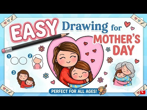 Happy Mother's Day 2026 Special Drawing | Beautiful & Simple Art Tutorial