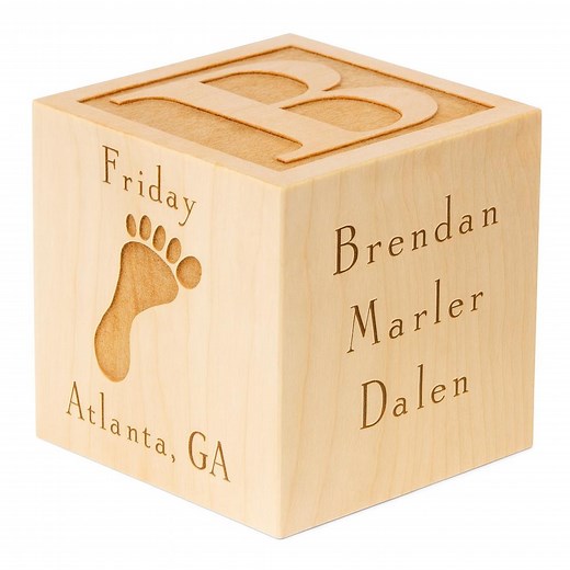 Personalized Wooden Baby Block: Engraved Name & Birth Stats Keepsake - Etsy