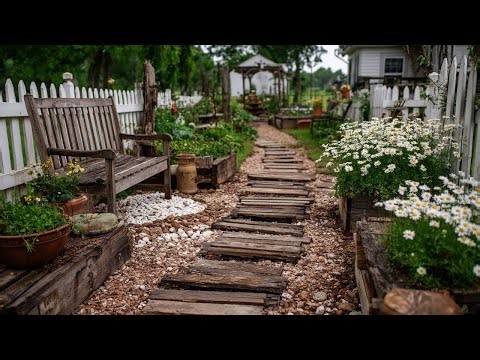 Create A Small Rustic Garden Pathways Using Upcycled Materials