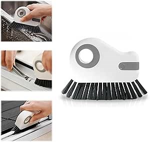 2 in 1 Groove Cleaning Brush Window Track Cleaning Tools - Crevice Cleaning Brush with Hard Bristle and Hidden Scraper for Sliding Door Track Window Seal - 2024 Multi Functional Cleaner