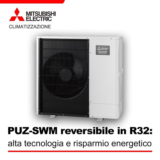 Novità nella famiglia di pompe di calore Ecodan: PUZ-SWM reversibile in R32! Entrate ormai di diritto tra i sistemi green di uso comune, le nuove unità sono particolarmente adatte alle ristrutturazioni edilizie, garantendo il massimo in termini di potenza e prestazioni senza tralasciare l’aspetto dei consumi energetici sempre più ridotti. Comfort, silenziosità e funzionalità sono garantiti fino a -25°C e la temperatura di acqua in mandata fino a 68°C permette di adattarsi a ogni configurazione i