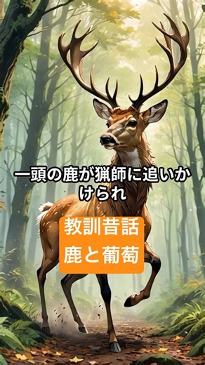 【教訓昔話】鹿と葡萄|イソップ物語