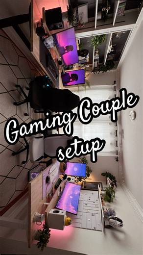 Gaming Couple Setup✨ #cozygaming #gamercouple #cozygamersetup #pcsetup #gamersetup