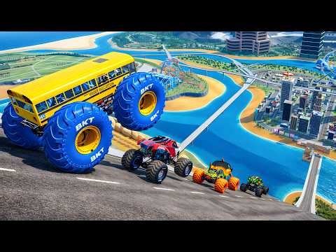 Monster Jam Monster Trucks - Crashes Rollovers Fire Jumps Fails - Max Fun Gameplay EP-25 | BMNG LAVA