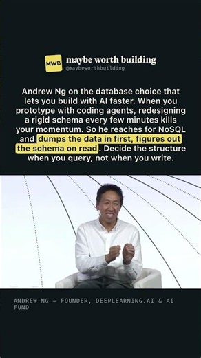 Andrew Ng's NoSQL trick to build faster with AI agents #Shorts
