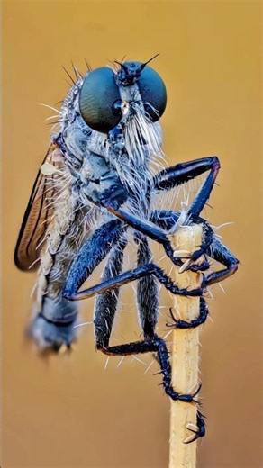 Is This an Alien? 🌌 Robber Fly in 8K Macro #shorts #macro