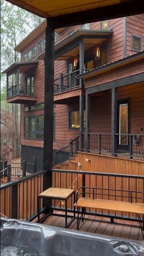 Hot tubs, forest views, and total peace 🛁🌲✨ Tap link in bio to reserve your spot. #airbnb #cabin