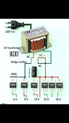 How to Make a Multi-Voltage DC Power Supply (5V, 9V, 12V, 15V, 18V) #nn_electric_hobe