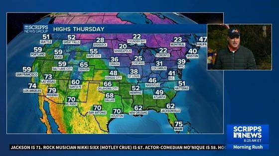 Nationwide weather update: Chilly trends and snowy conditions