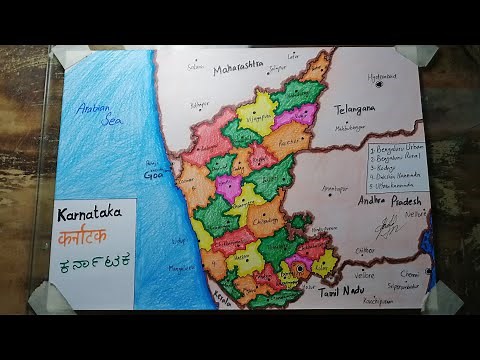 How to draw Karnataka map easy SAAD