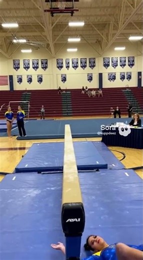 Ouch, those splits on gymnastics beam had to hurt! #gymnast #fail #olympics #athlete #funny #sports
