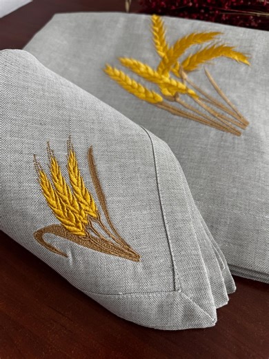 Wheat Machine Embroidery Design, Set for Tablecloth, Runner, Napkins, 6 Programs, 3 Formats, Instant Download - Etsy